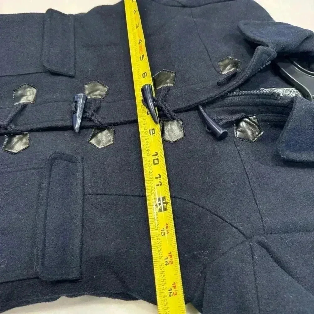 Beverly Hills Polo Club girls wool blend navy coat w/hood lined size 6X - Picture 4 of 11